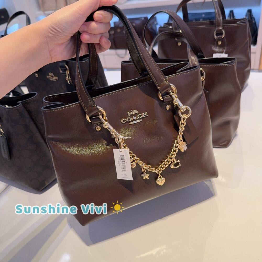 NWT Set Coach Station Carryall Bag CET29 Maple & CAX00 Gold Swagger Chain